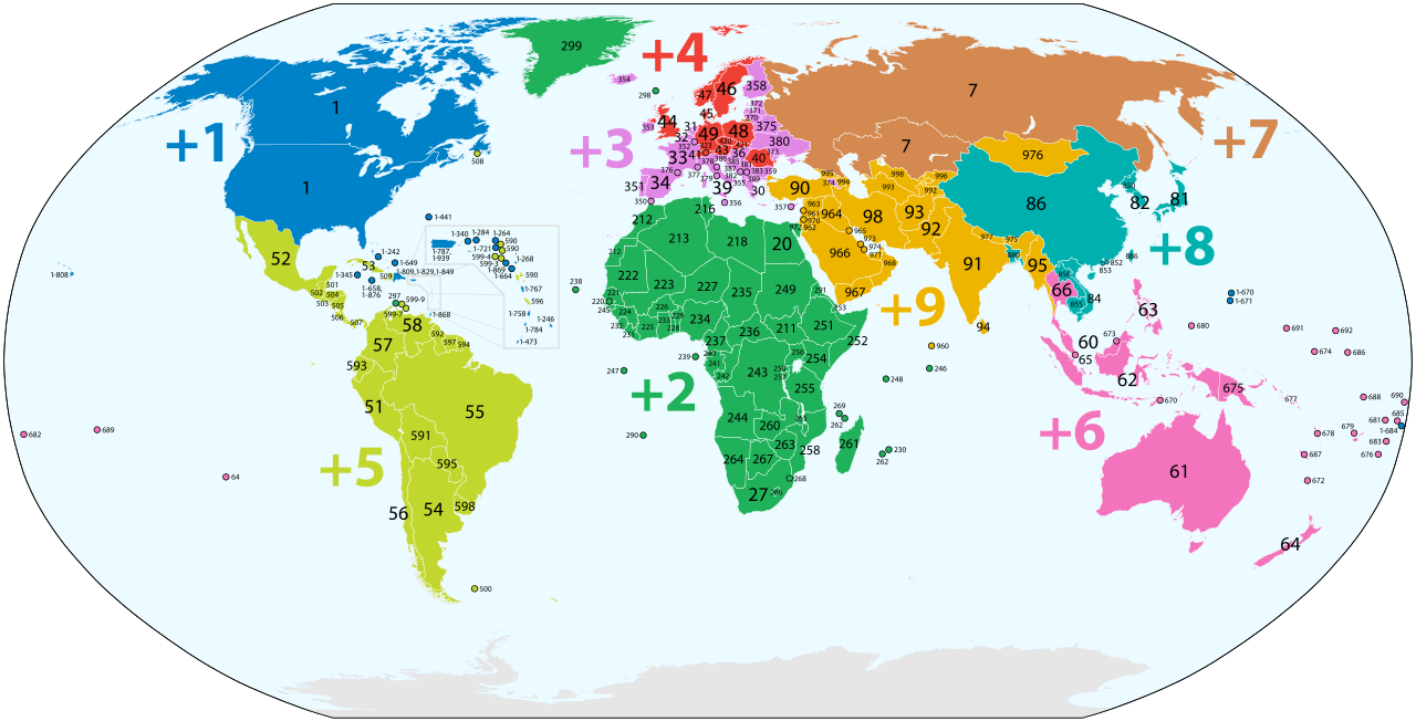 Country calling codes